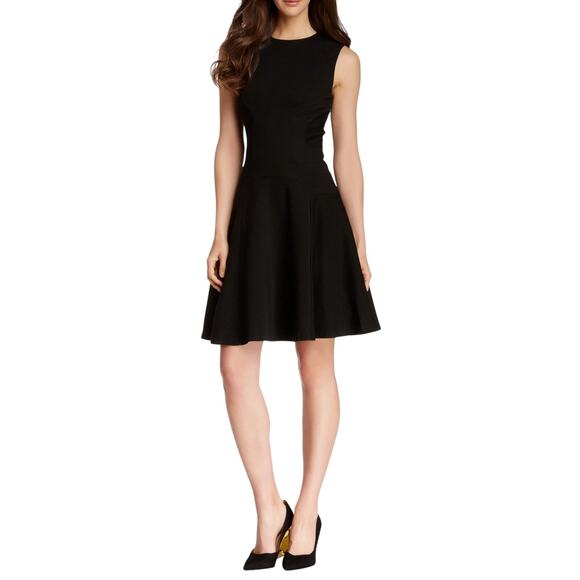 Diane Von Furstenberg Black Sleeveless Fit and Flare Mini Dress Size 8 Medium - Picture 1 of 5